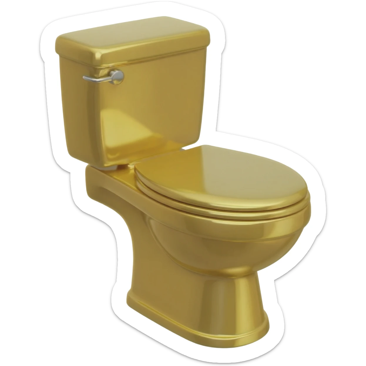 shiny gold toilet sticker
