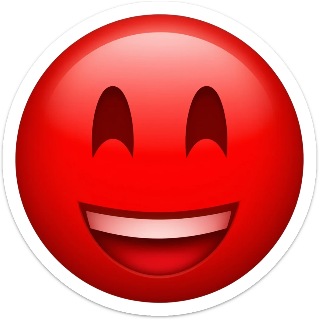 Red emoji with smile face sticker