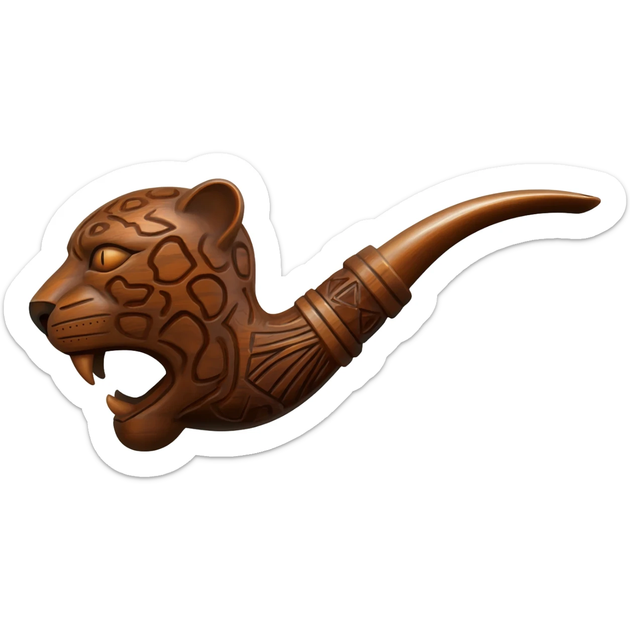 pipa chamanica con cabeza de pantera sticker