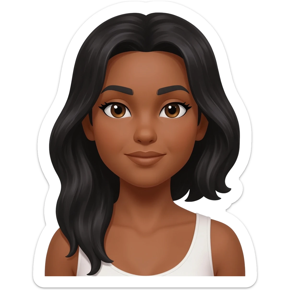 Gonemili Grace cheveux cour noir foncé sticker