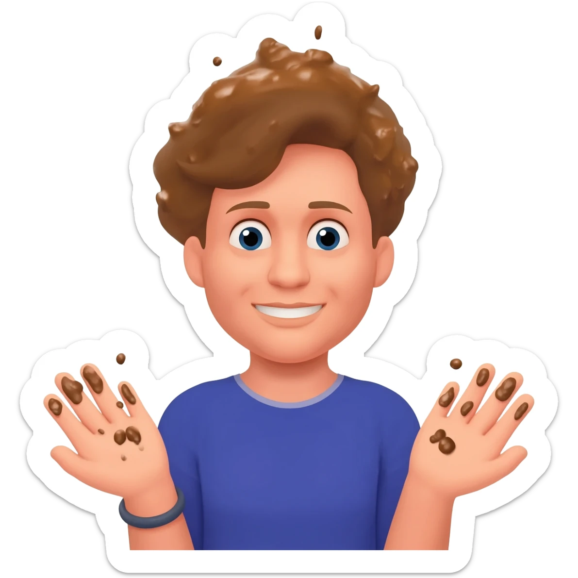 Brigitte qui a du caca dans les mains sticker