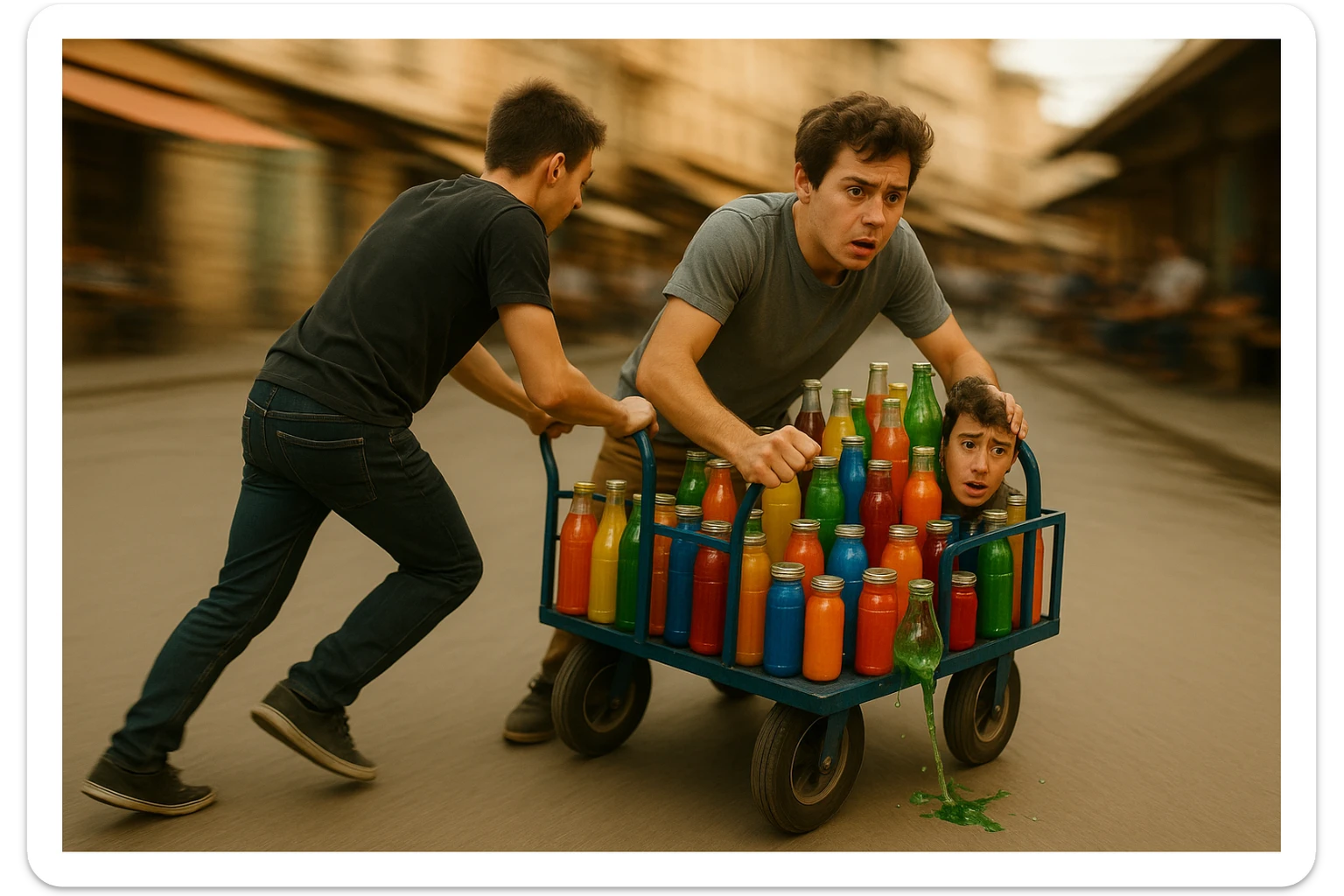 endi shu aravani bir balonchasi singan aka uka esa u ni yonida turganini yuzini k sticker