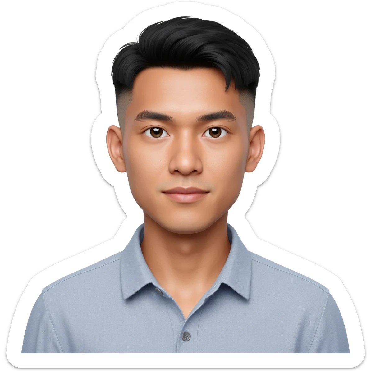 Thai young man at 25 years old fade hair cut sticker