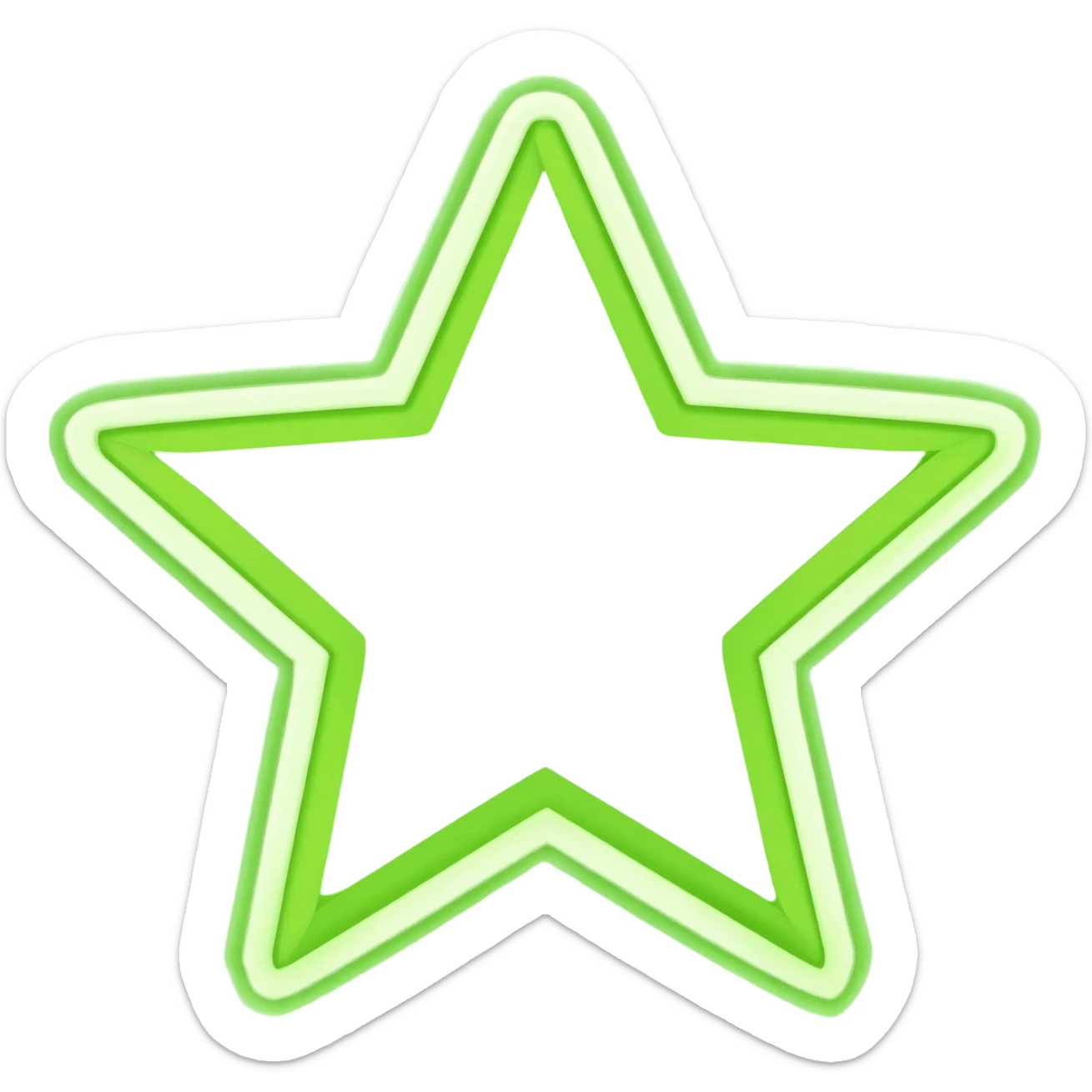 Neon Star outline transparent background sticker
