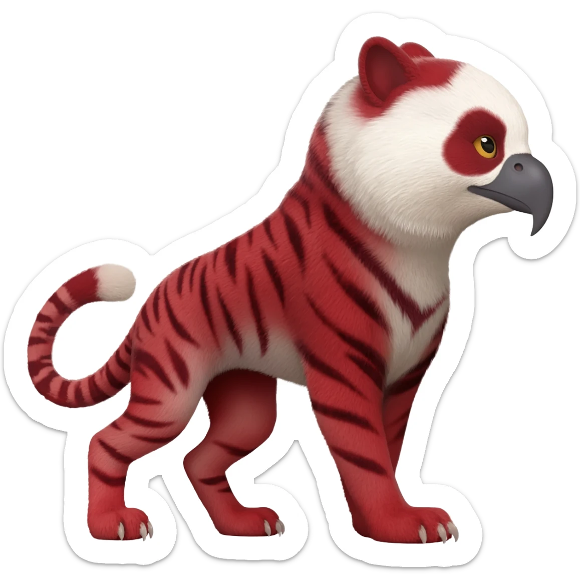 Caracal-Bobcat-Gryphon-Tiger-Red-Panda-fusion-hybrid-animal-creature, full body sticker