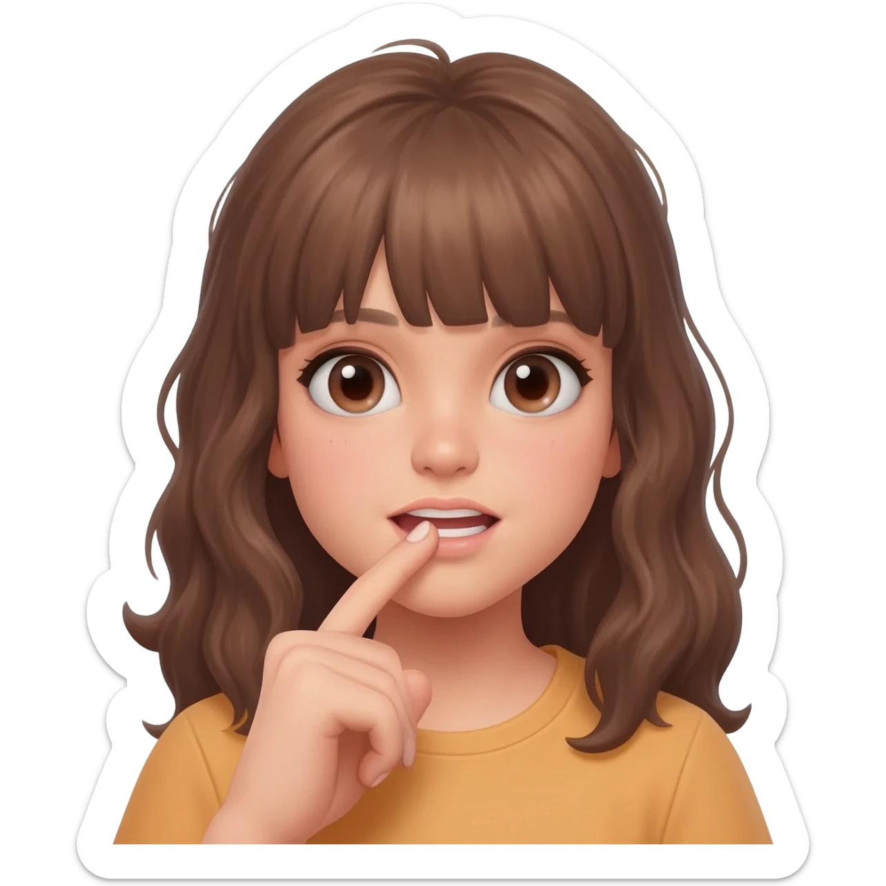 Emoji fille qui se mord le doigt sticker