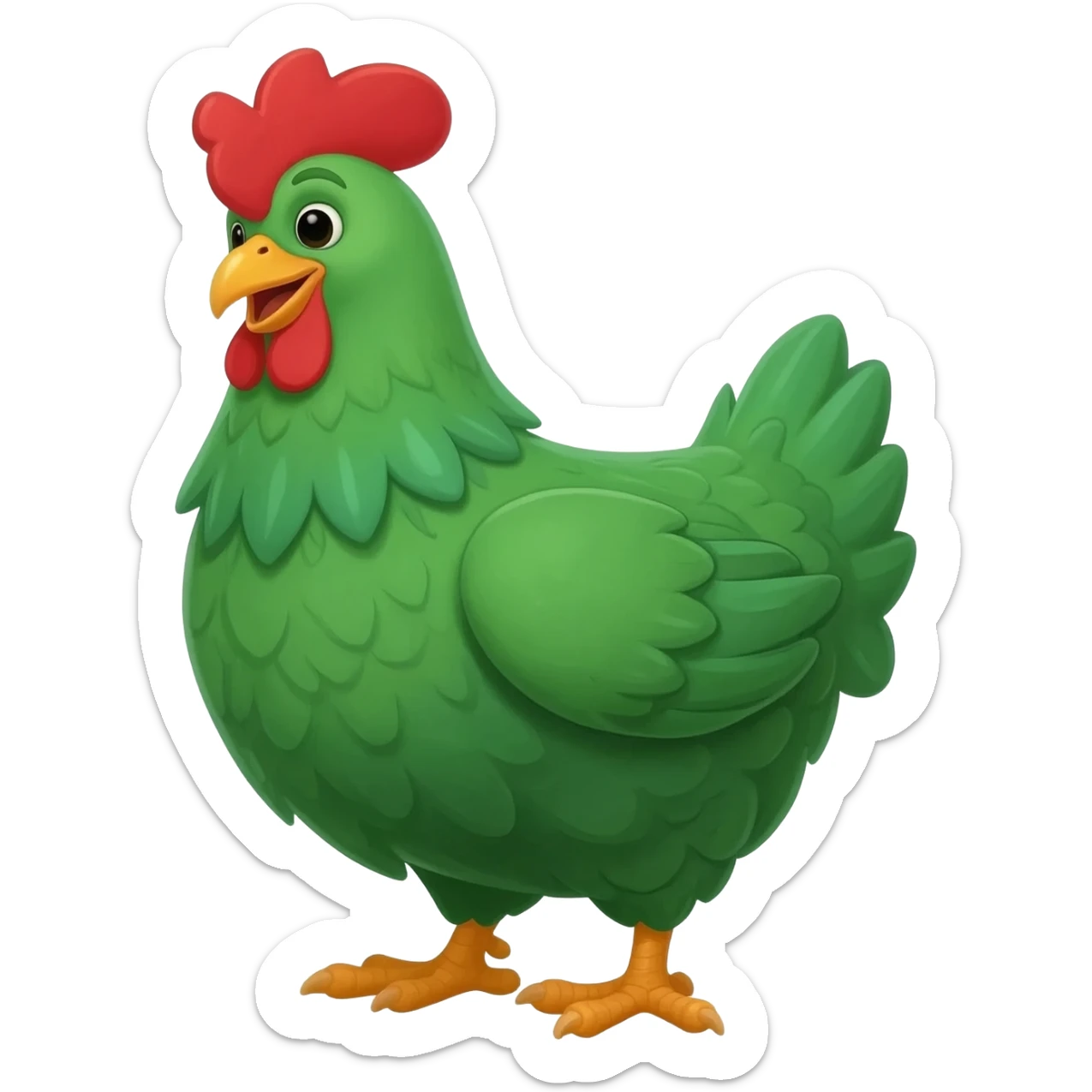 green chicken laughing sticker