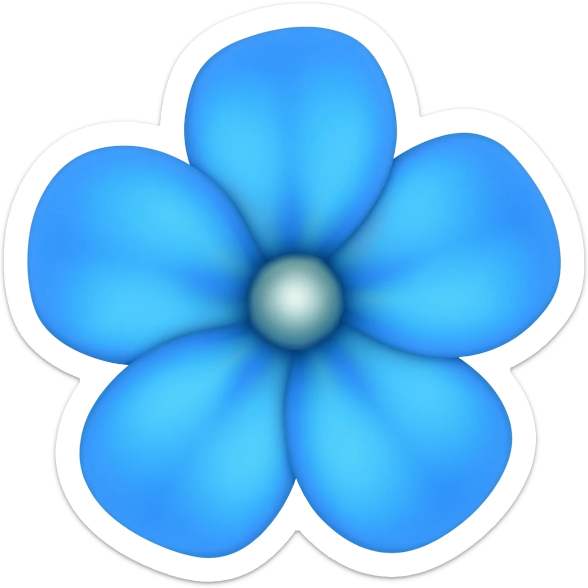 Blue flower real sticker