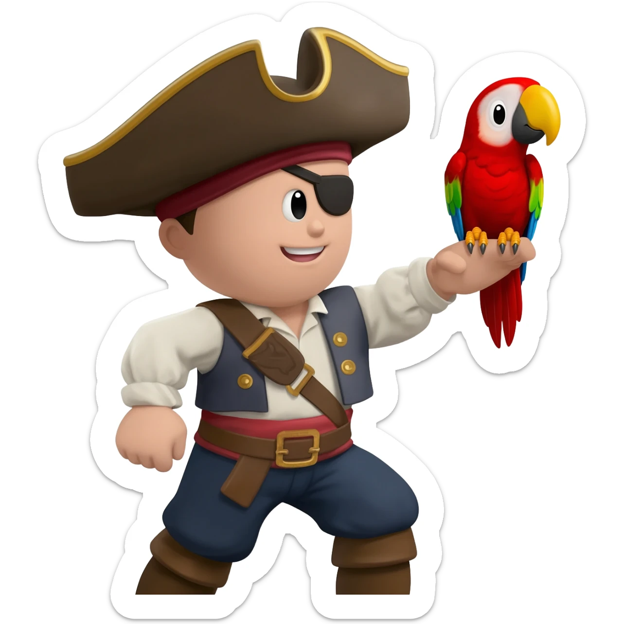pirate and parrot sticker