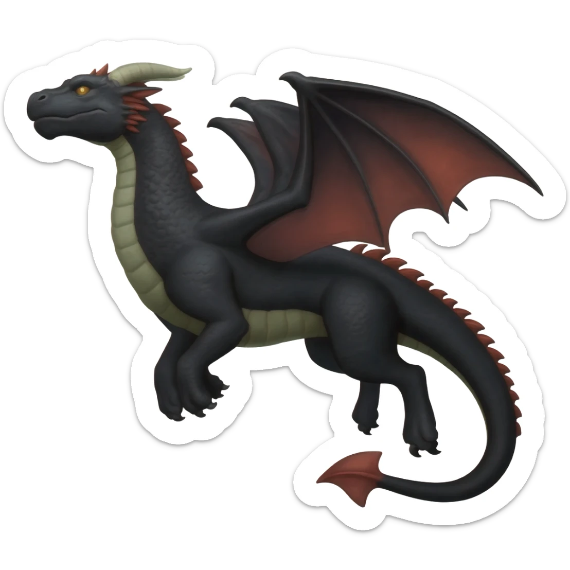 A Dragon Rider  on his black dragons back sticker