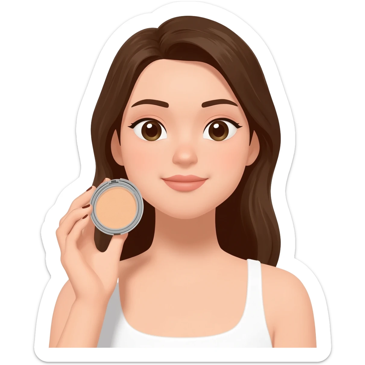 a cushion-applying woman sticker