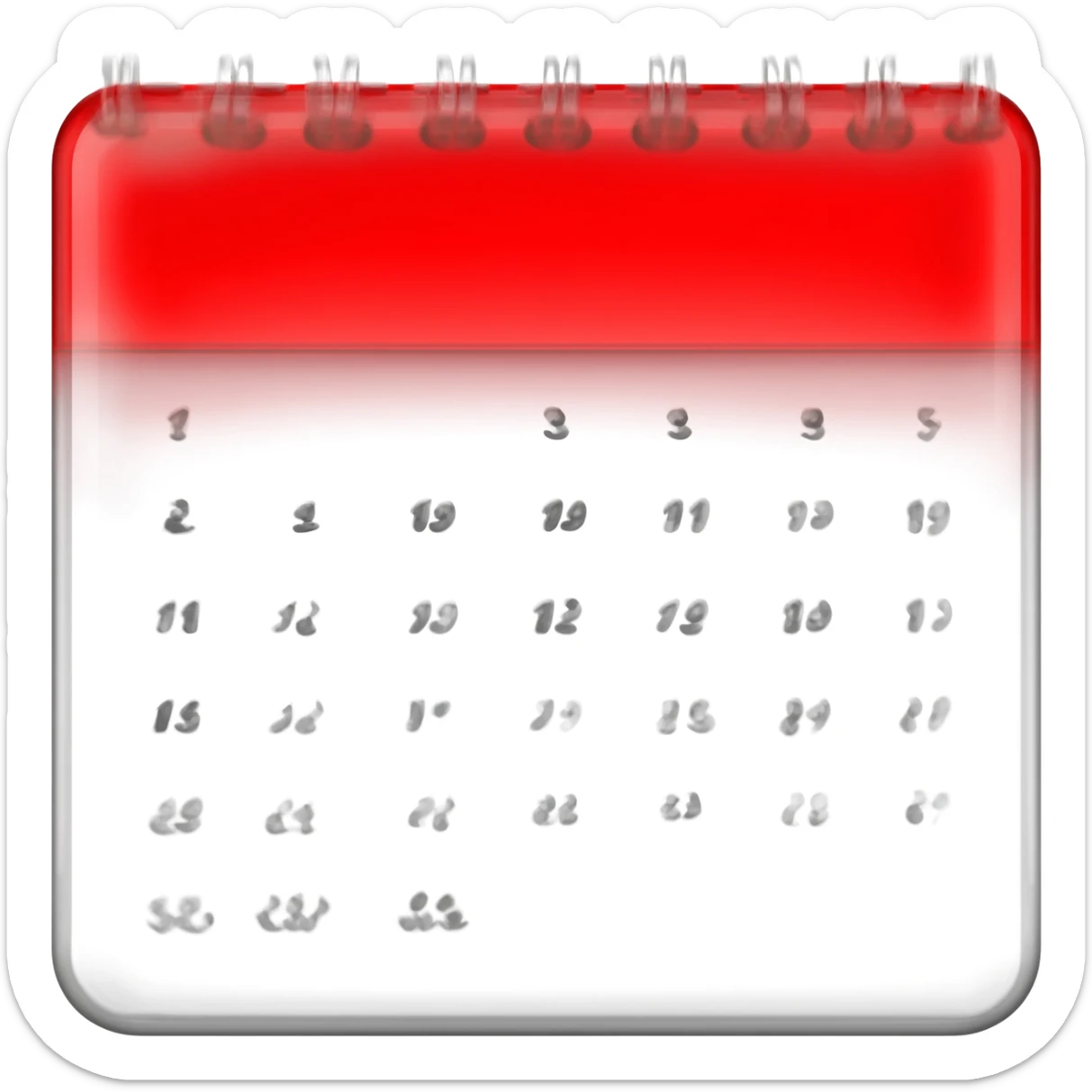Calendário vermelho vidro sticker