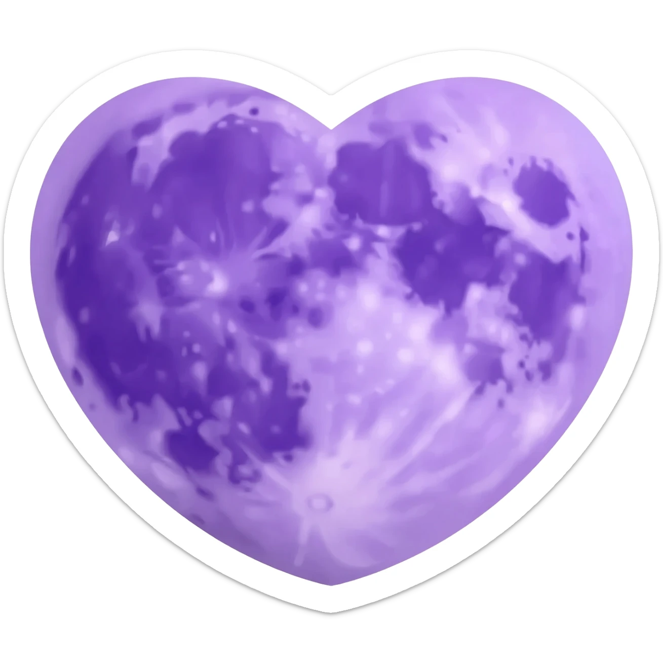 In Heart moon purple sticker