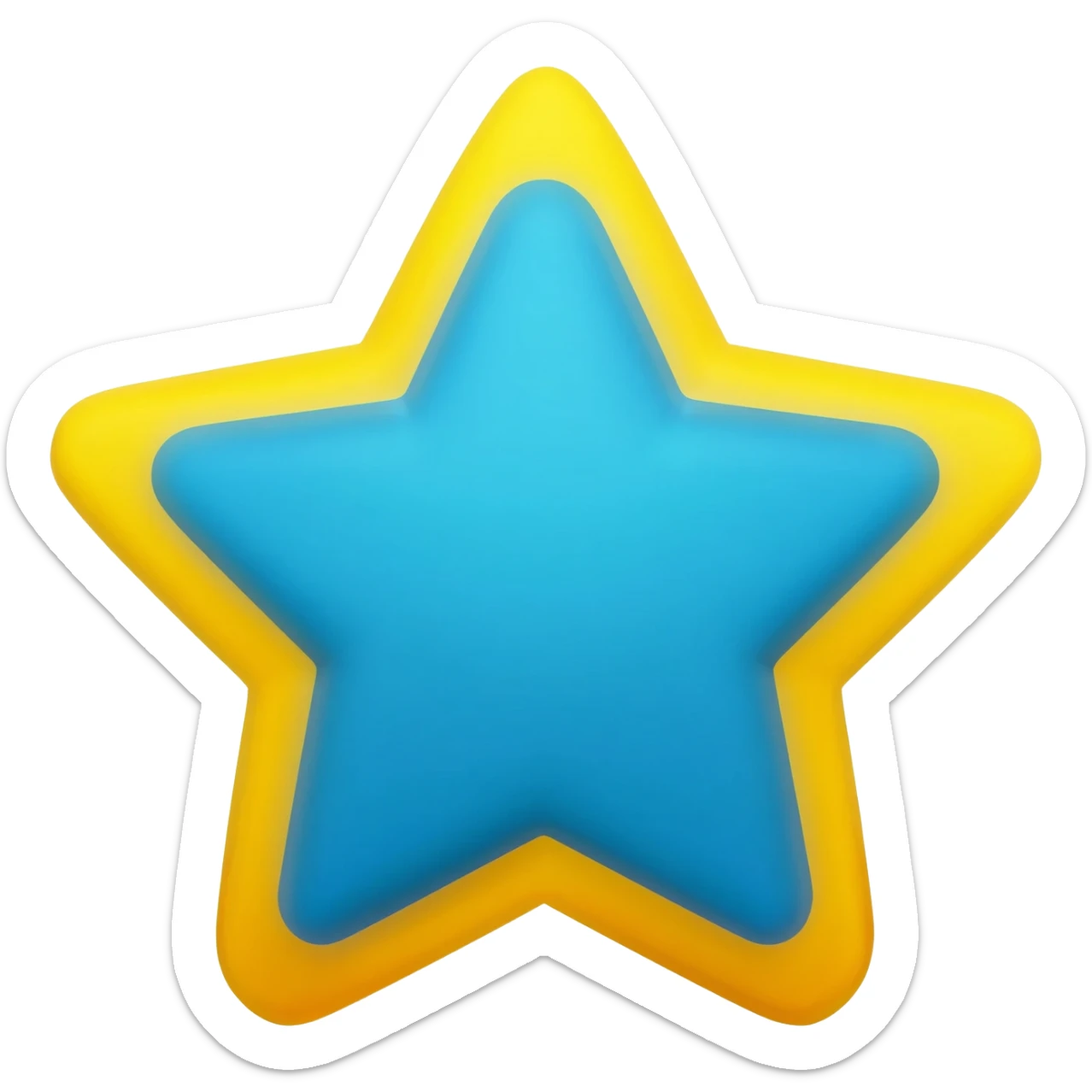 blue mixed with yellow star sticker