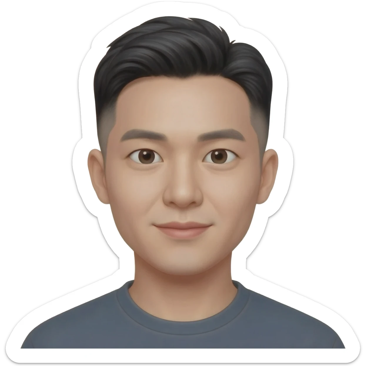 Korean man  fade hair cut 25 year old  sticker
