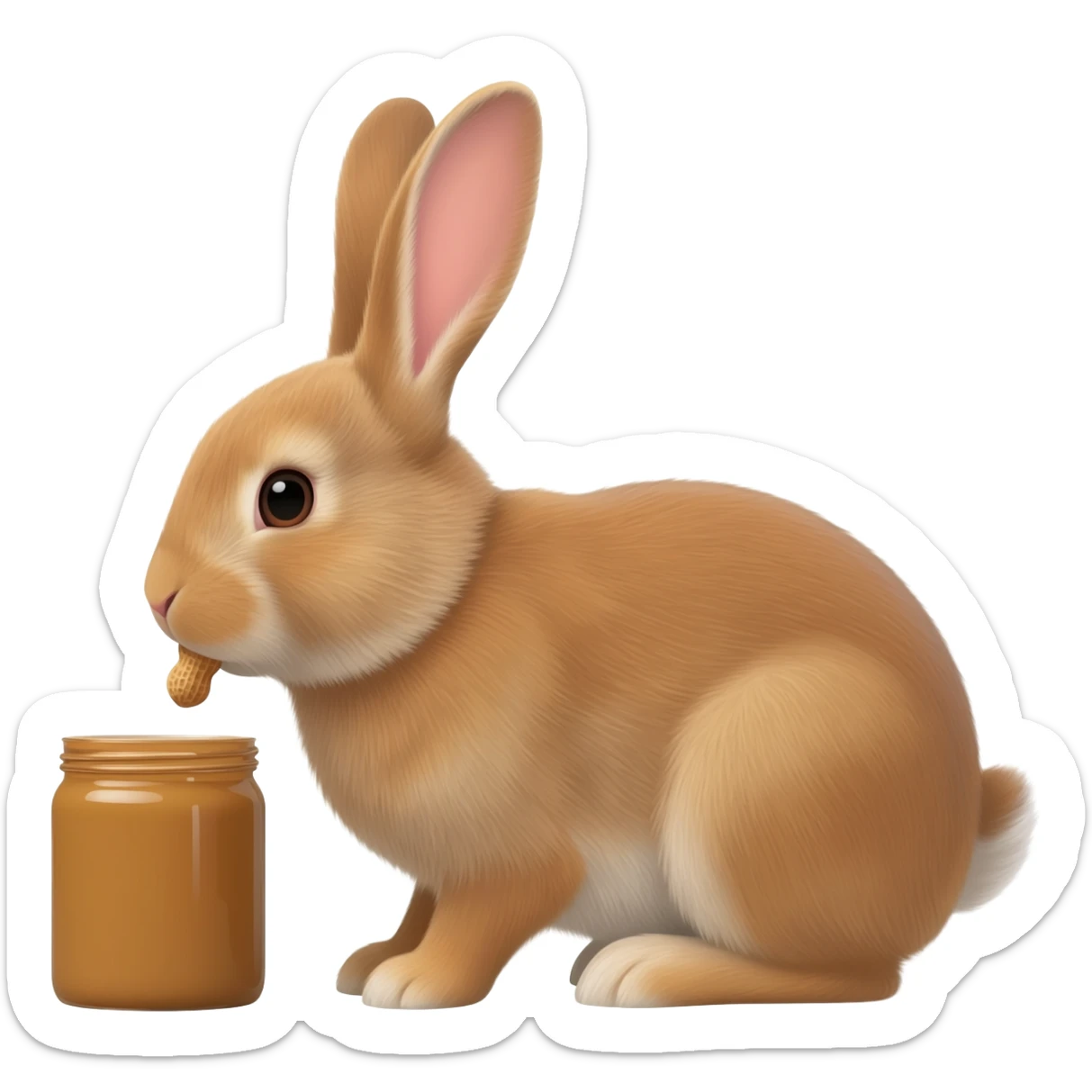 bunny licking peanut butter sticker