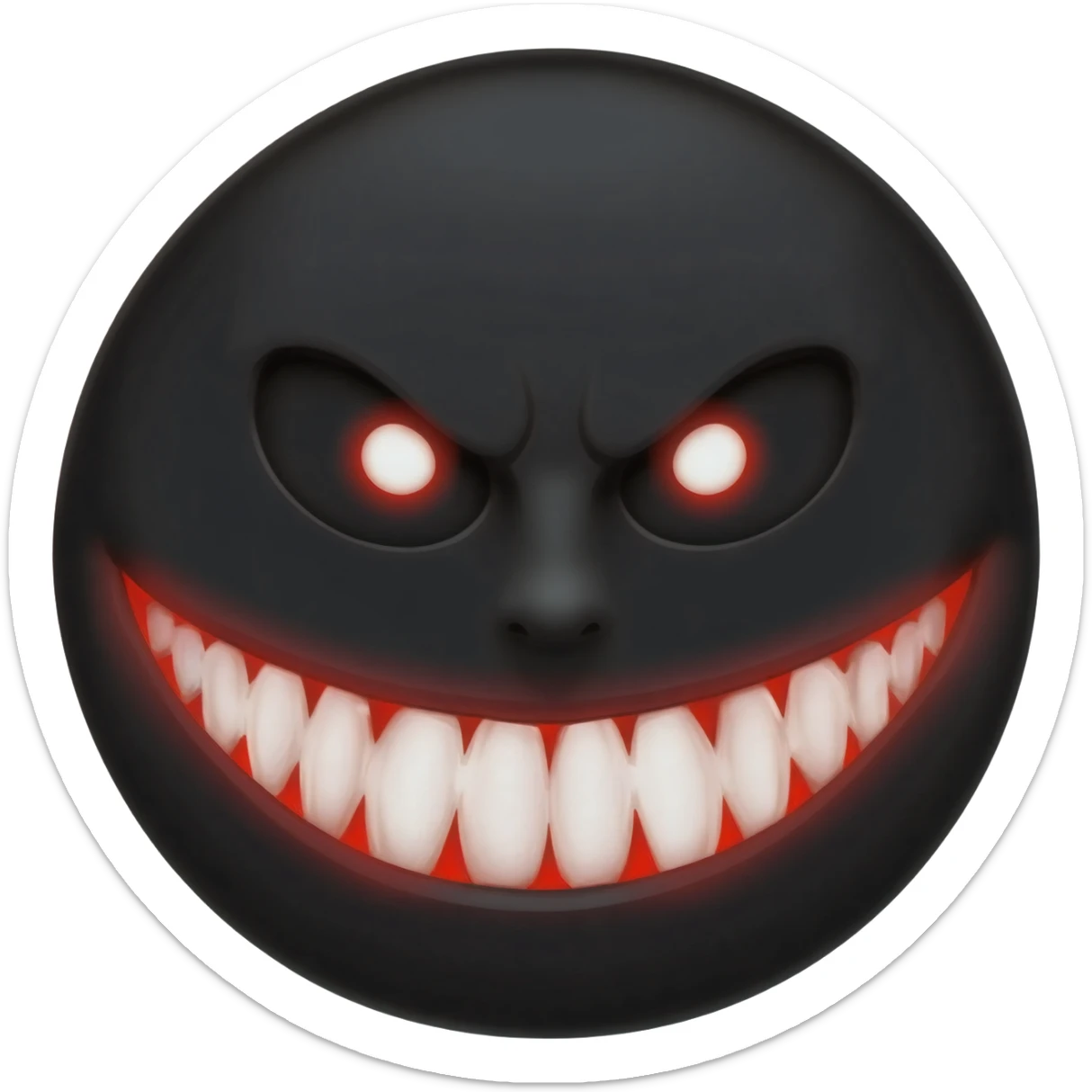 generate a black scary anime smile in 112 x 112 format with a transparent background sticker