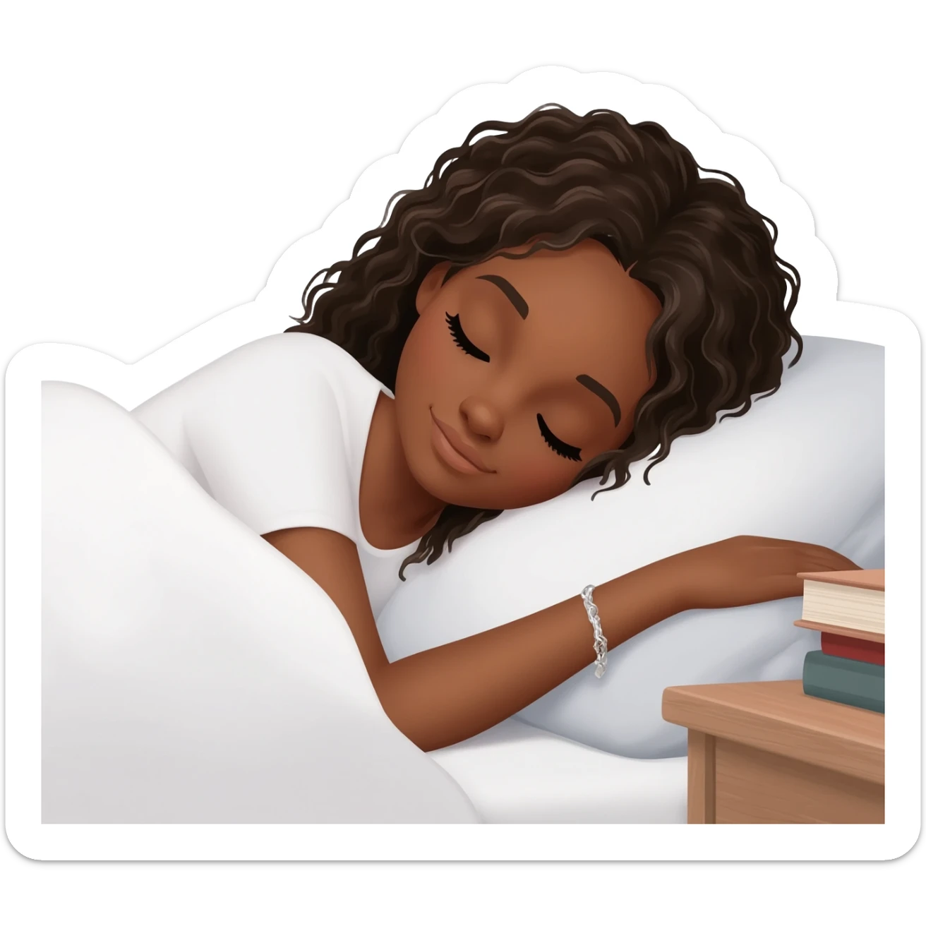 Gonemili Grace qui dort sur lit sticker