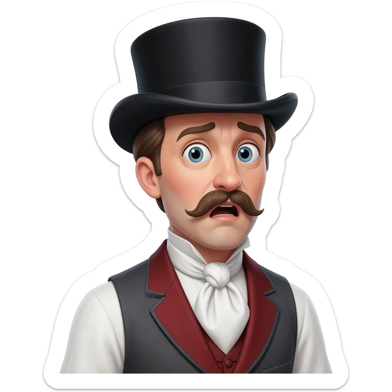 Very shocked snob man from 1900 sticker
