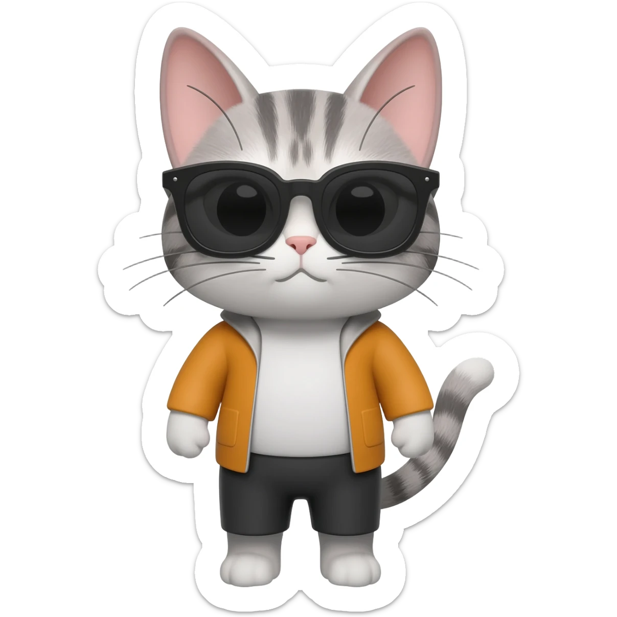 Cat wearing sunglasses sticker