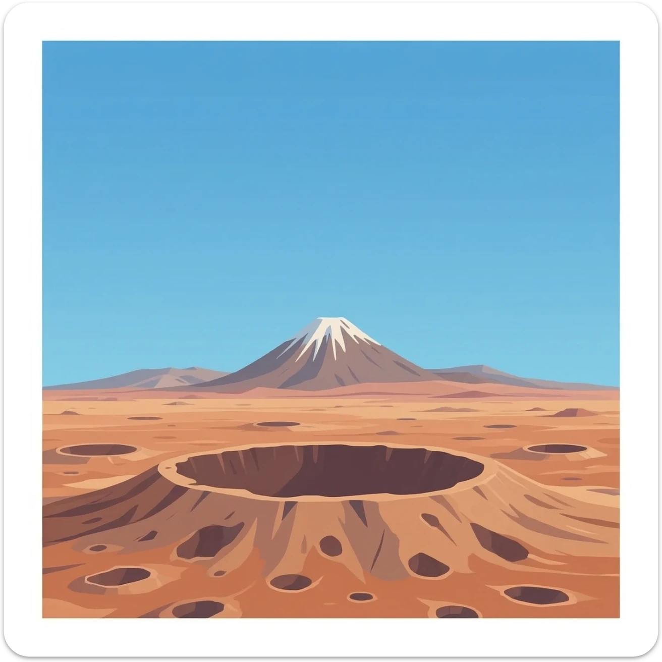 Planet with Olympus mons sticker