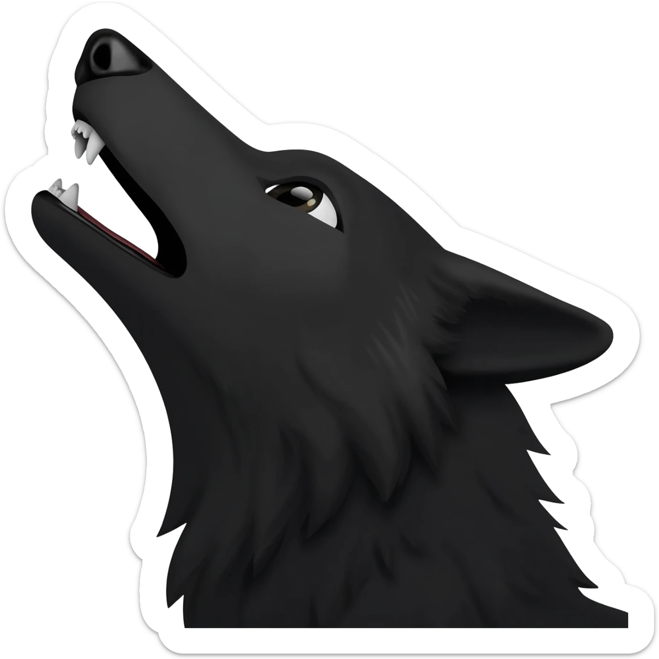 black wolf howling just head sticker