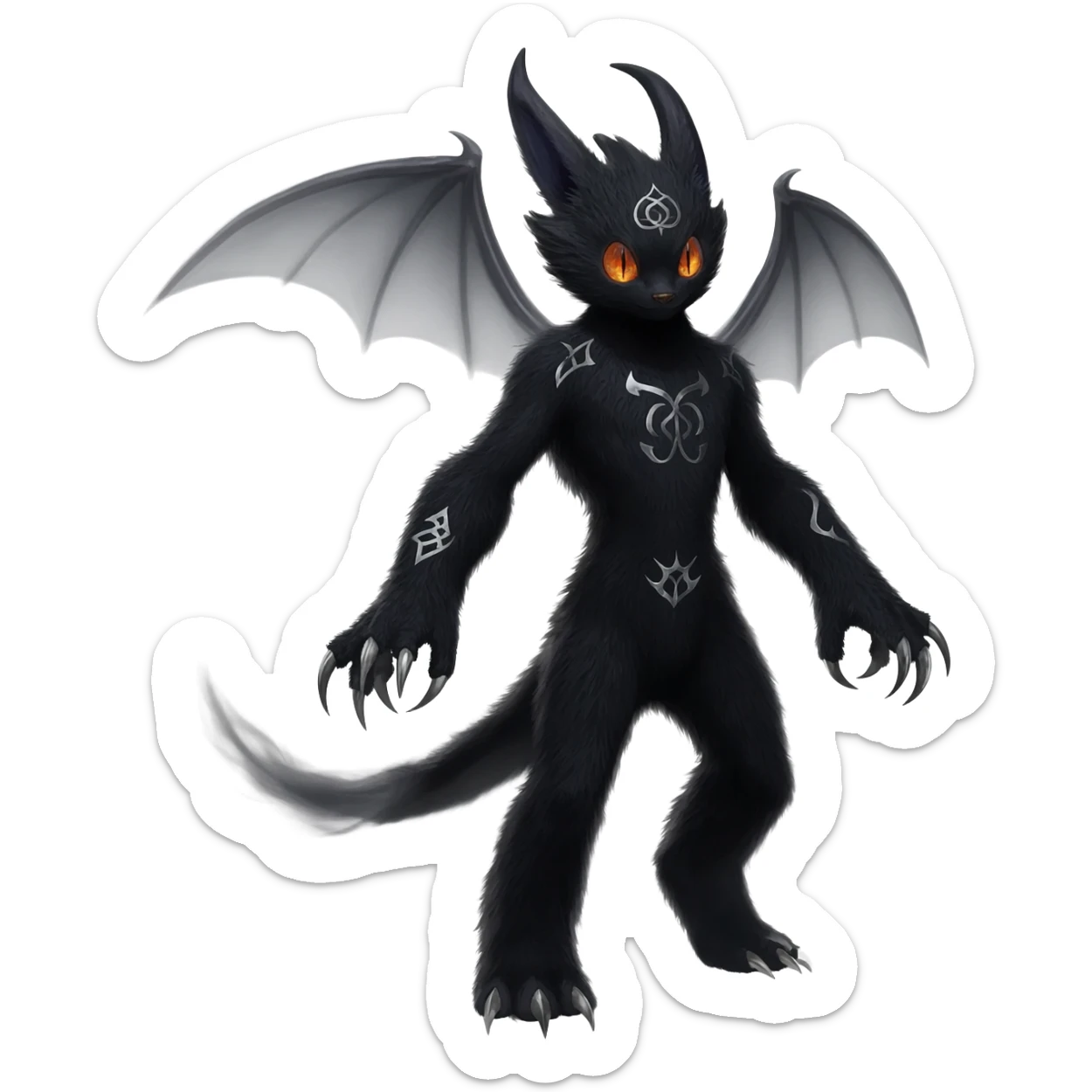  Spooky Gothic Salandit-Umbreon-Litten-Noibat-Fakémon-hybrid-creature (full body)  sticker
