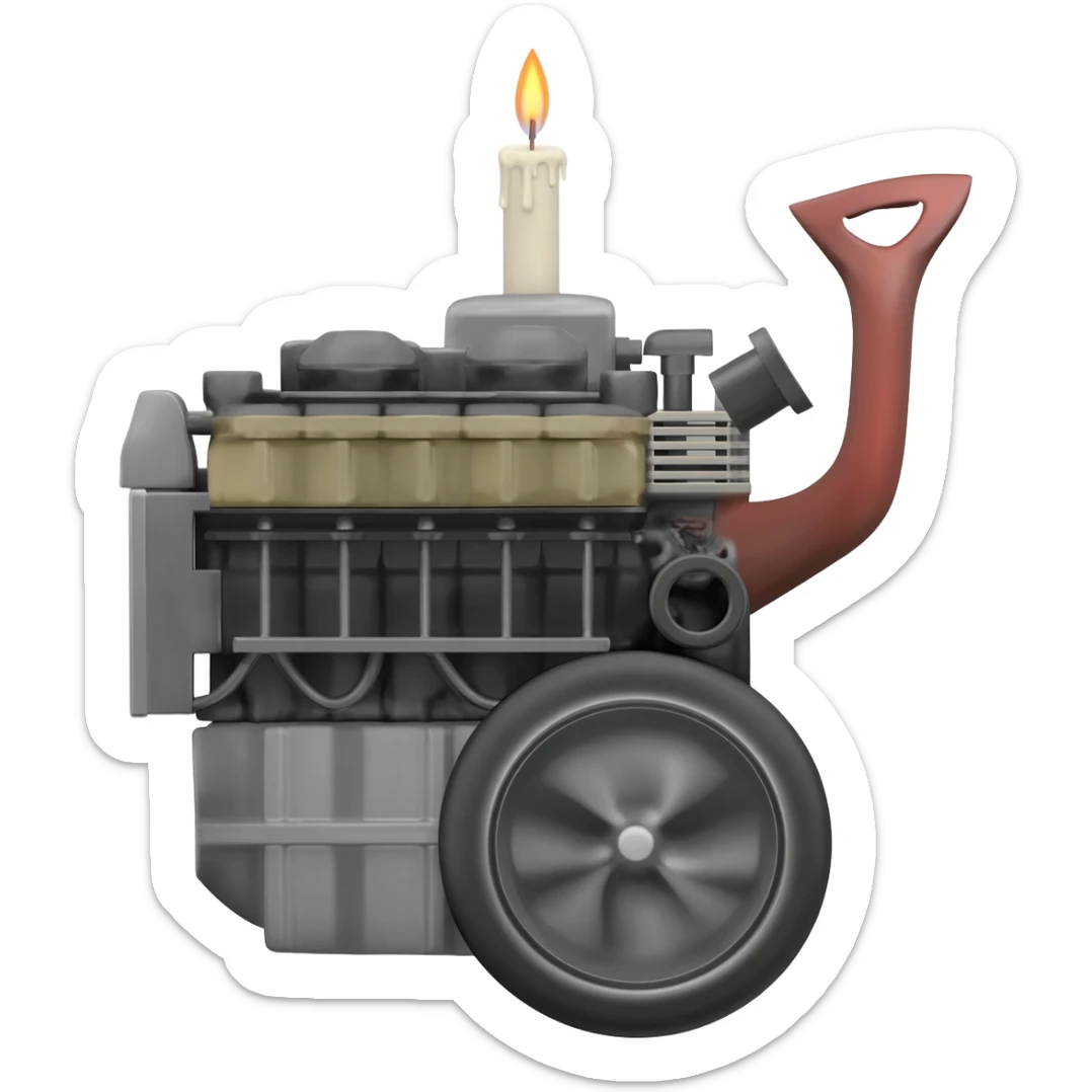 candle engine car sticker
