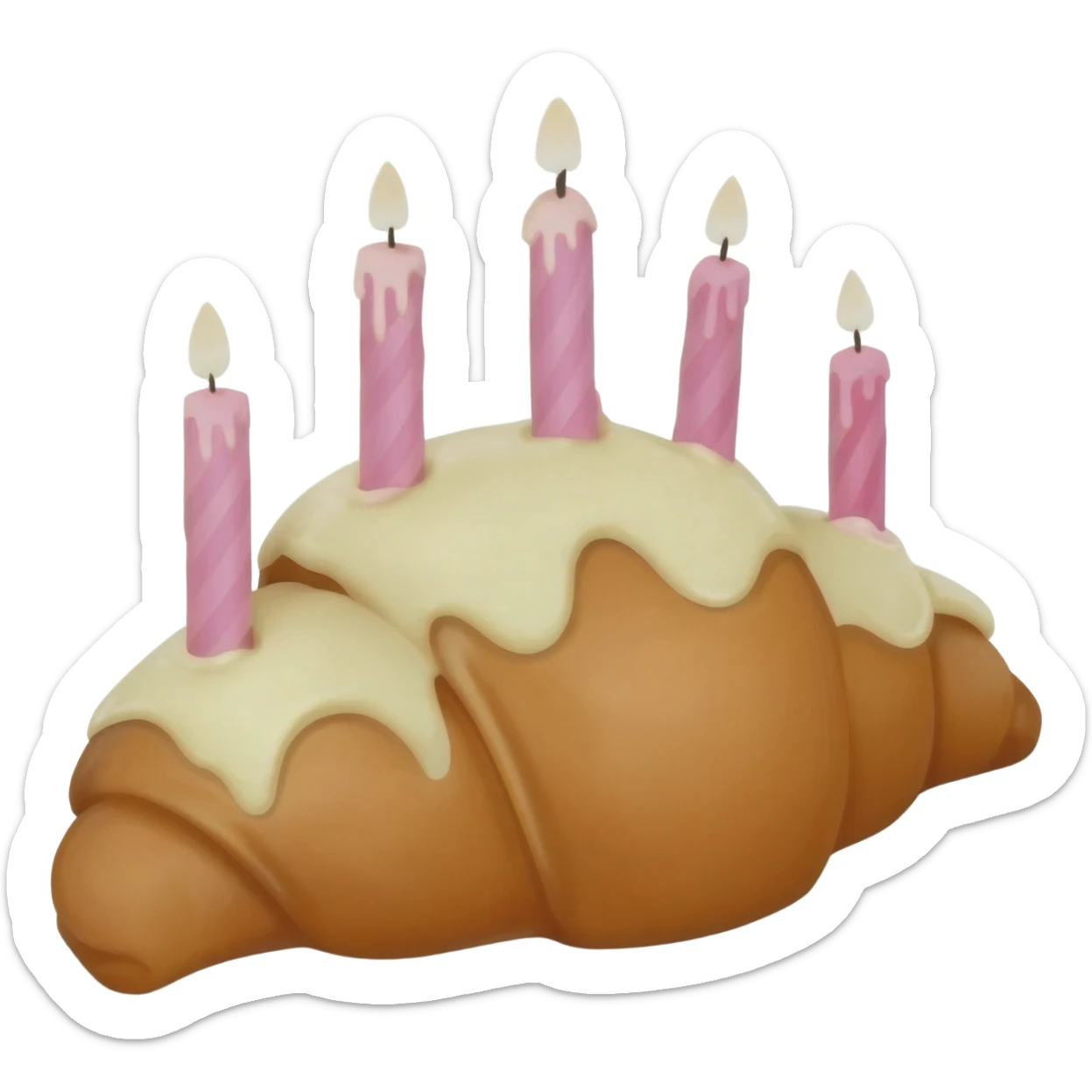 birthday croissant cake sticker