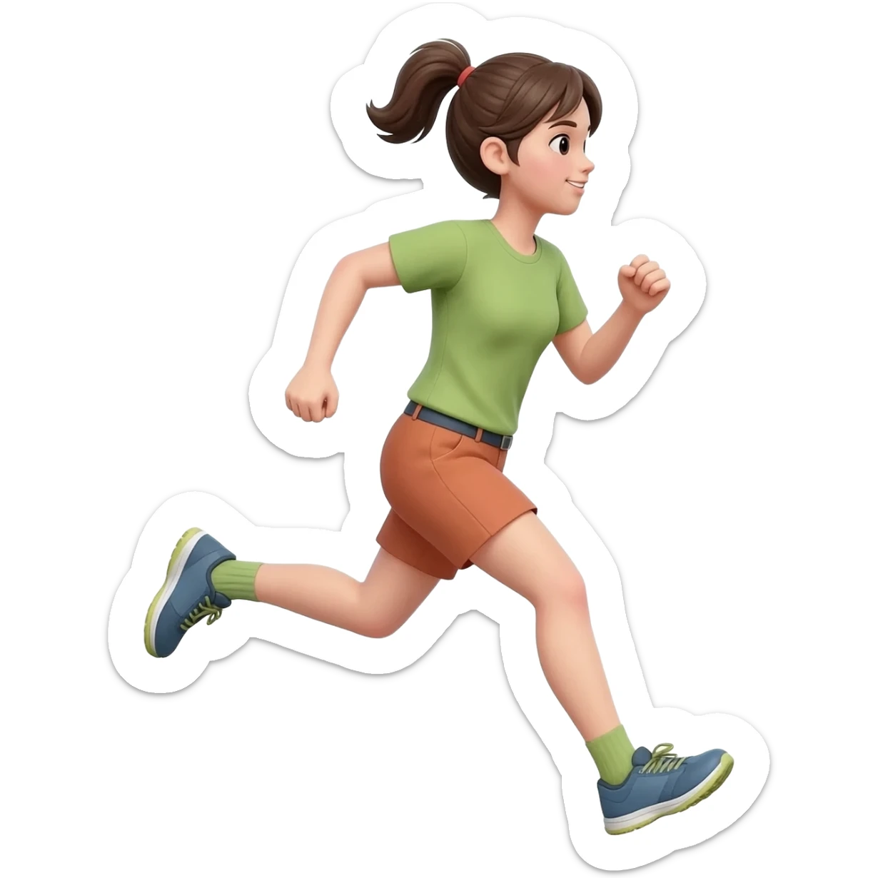 Girl running sticker