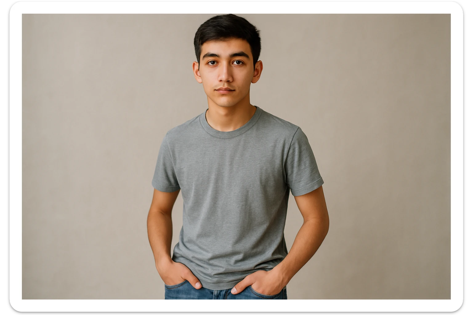 16 17 yoshli uzbek bolasini tasvirlab ber hech qanday milliy kiyimlarsiz sticker