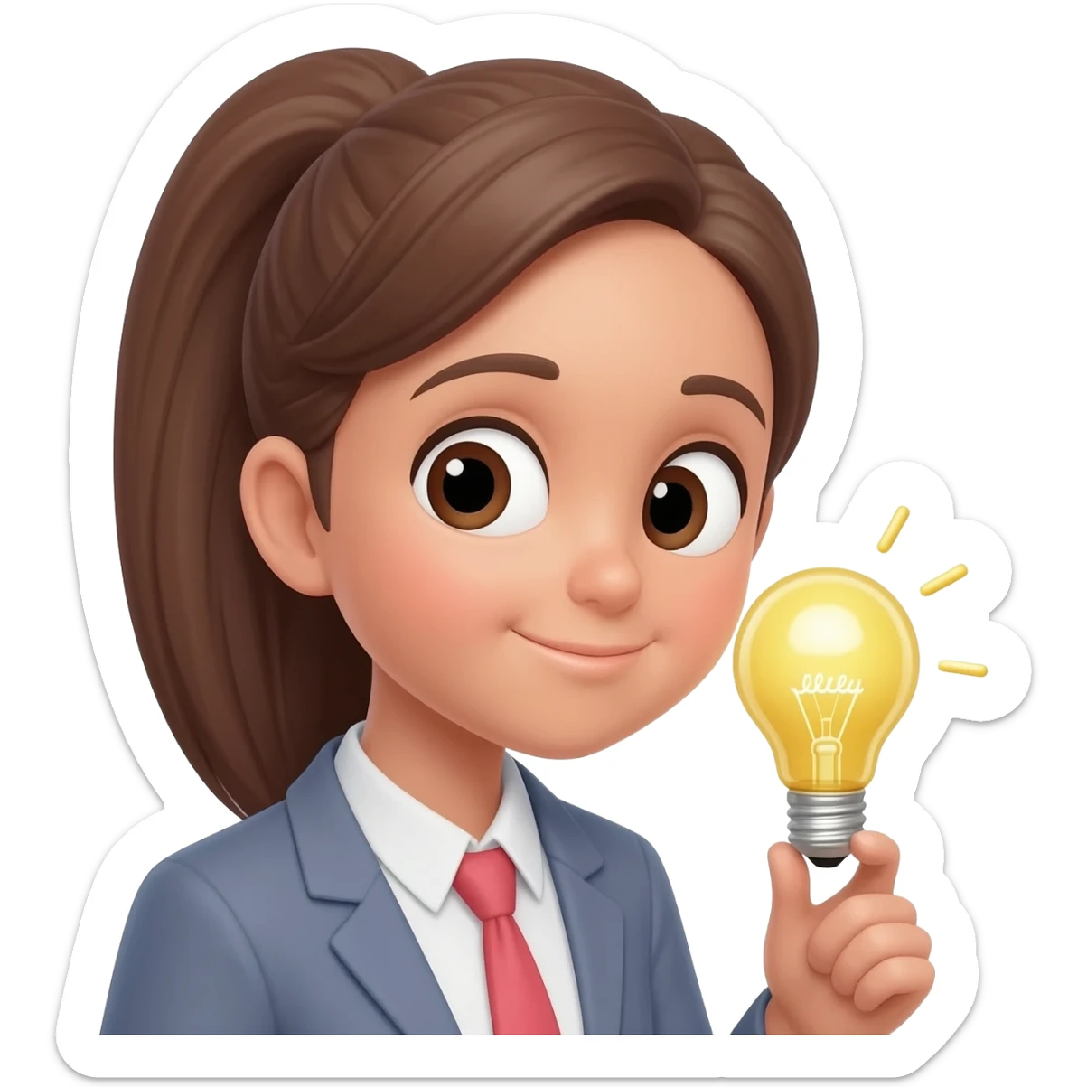 girl with genius idea sticker