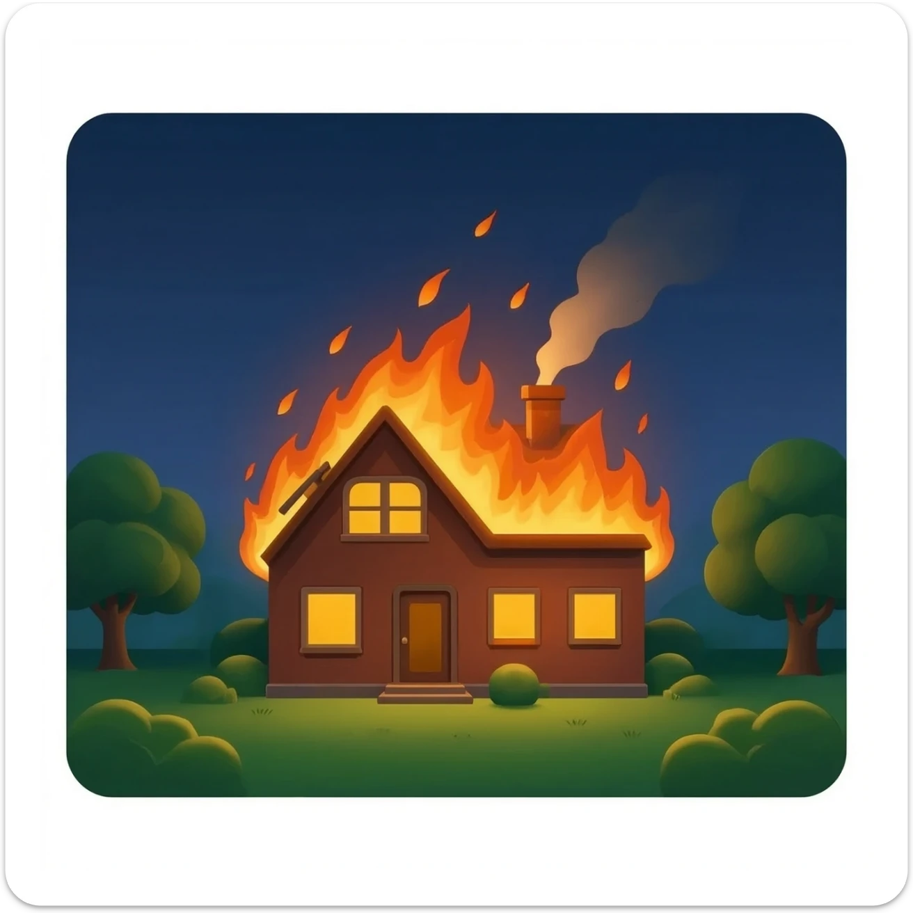 Casa quemandose sticker