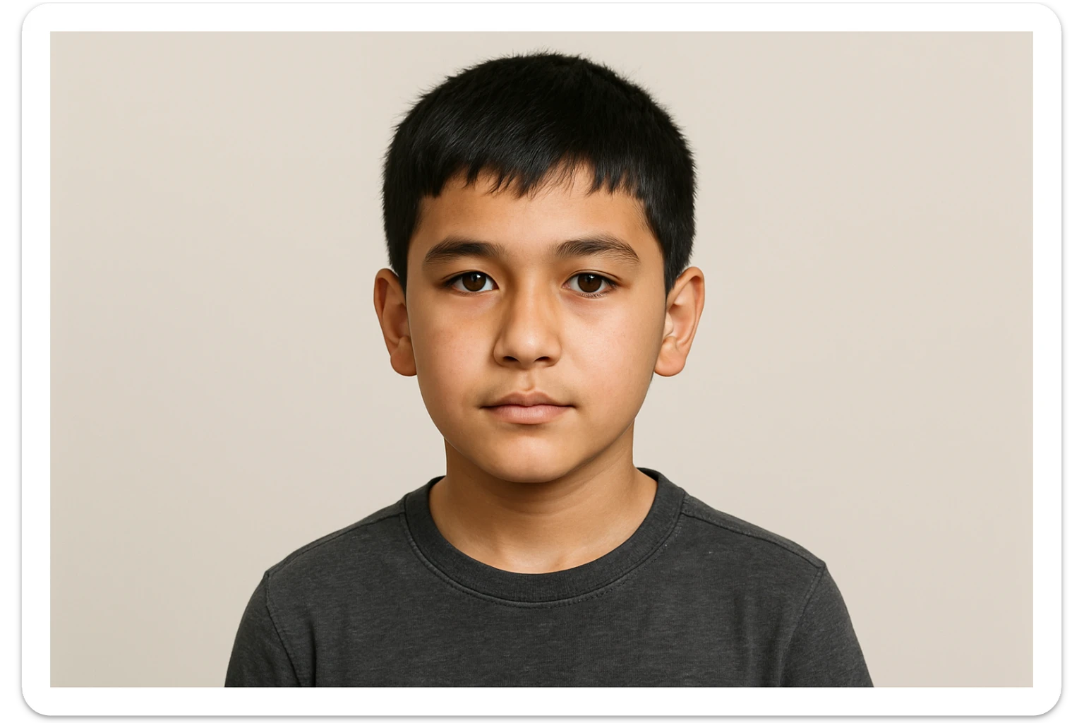 menga 10 11 yoshli bolani tasvirlab ber orqa fonda hech qanday narsa bo'lmasin va u bola o'zbek bo'lsin hech qanday milliy liboslarsiz sticker