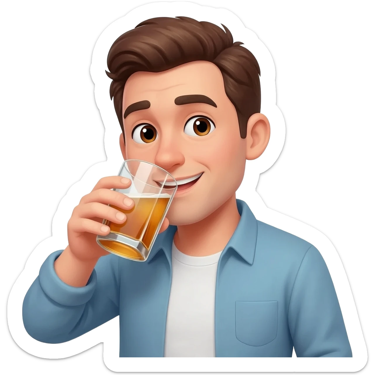guy drinking alcohol sticker