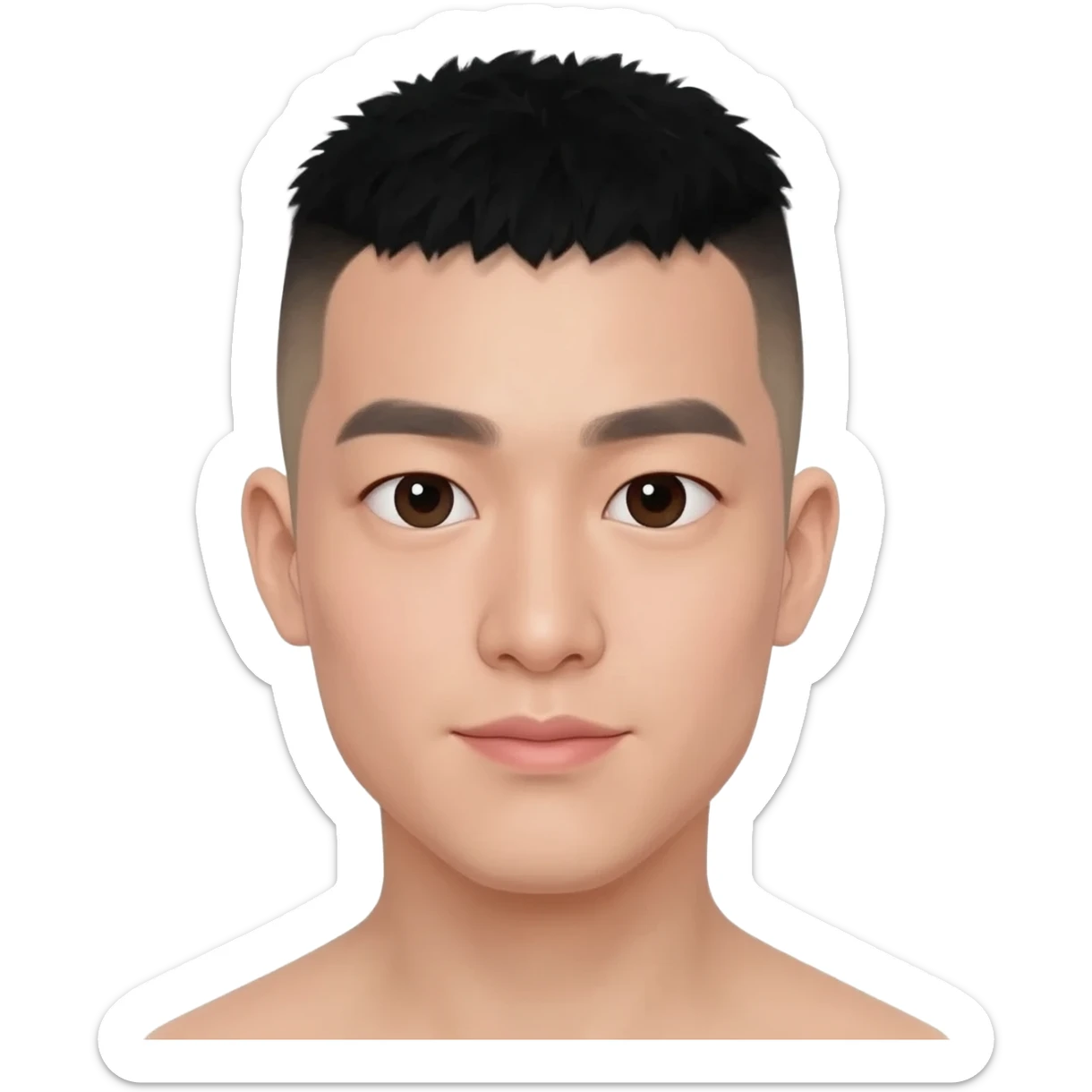 Korean man  fade hair cut 25 year old  sticker