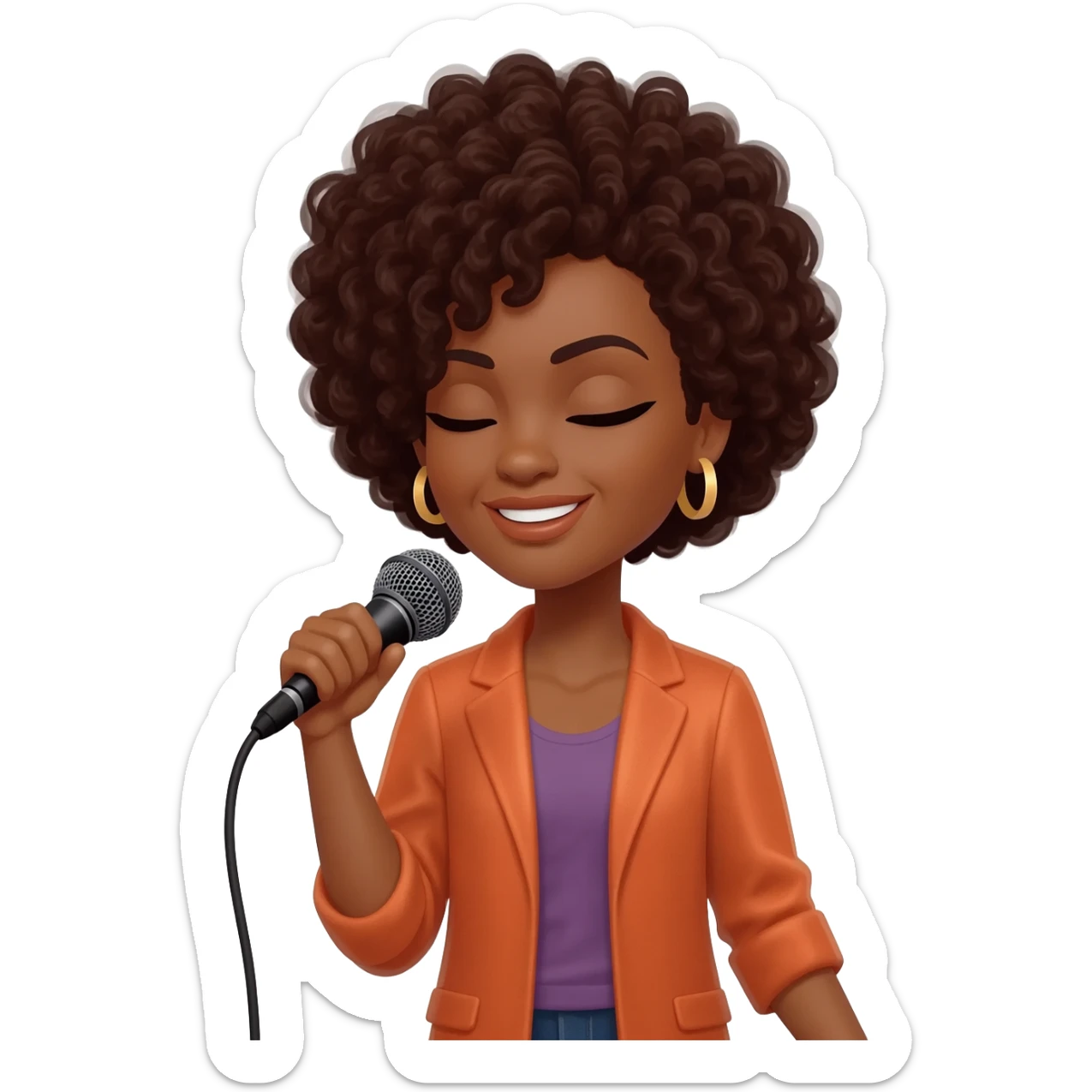 Gonemili Grace chante avec un micro en main sticker