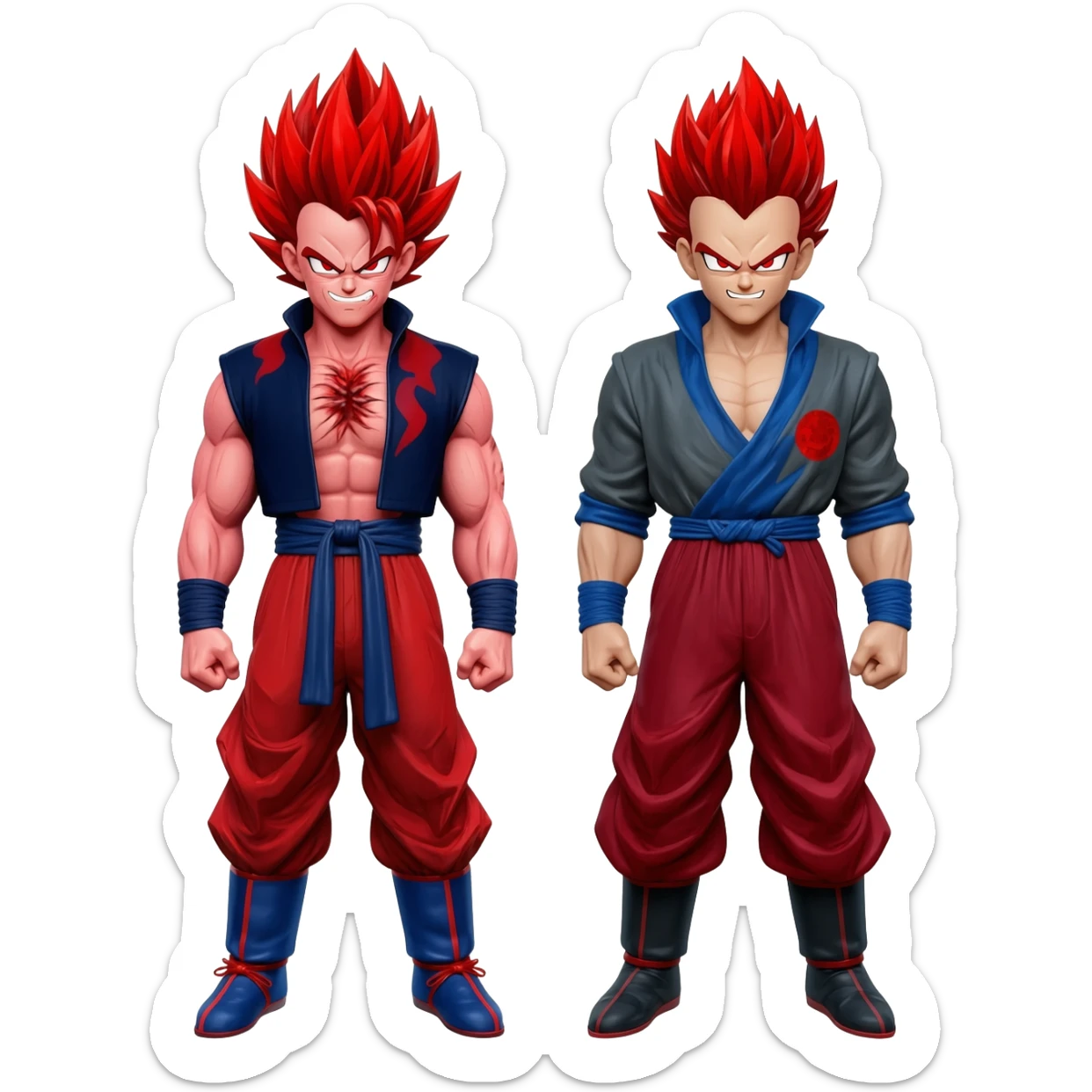 Goku ssj + outfit dark and red = evil Goku ssj sticker