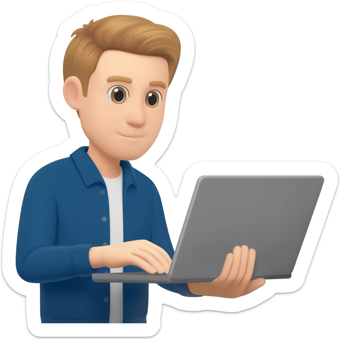 white man Video editor working on laptop sticker