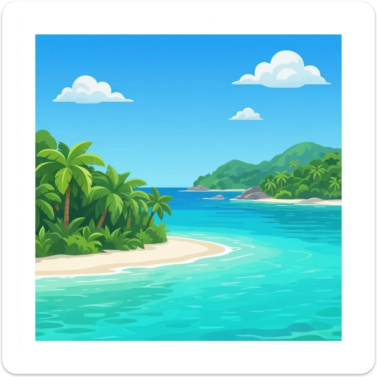 Island with beautiful sea sticker