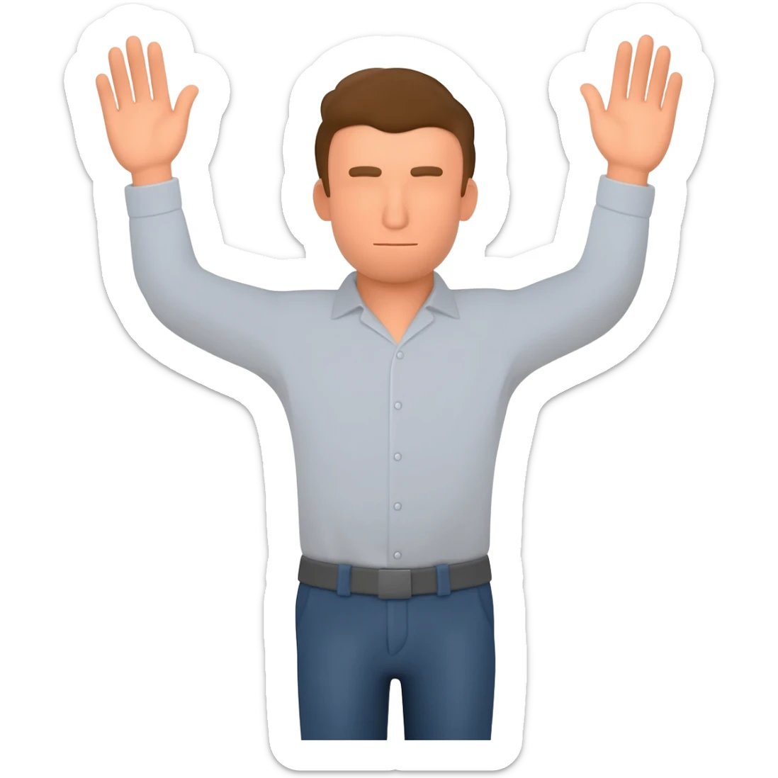 Man raising hands sticker