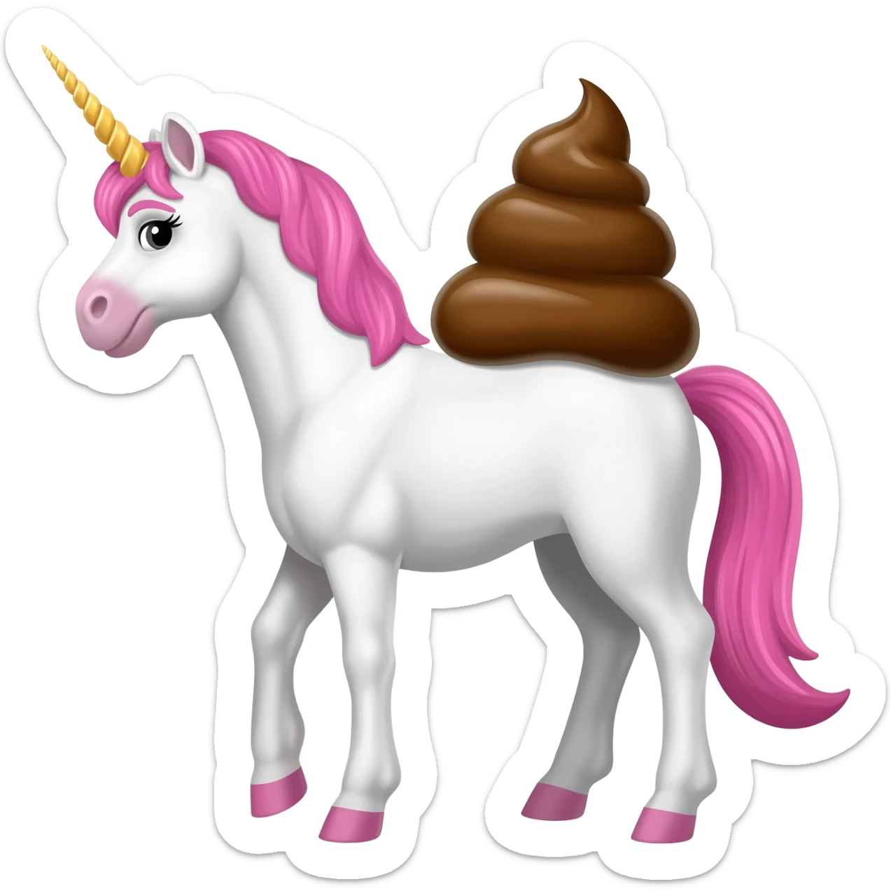 unicorn and poop on the ass sticker