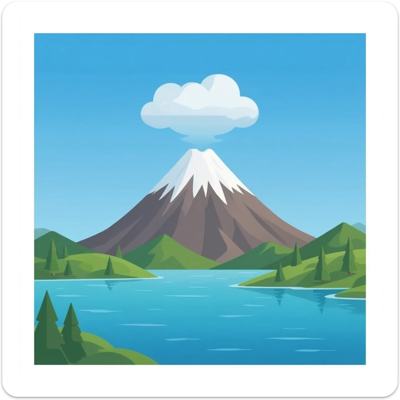 volcano with water sticker