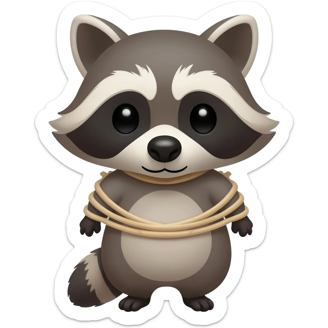 Cute Racoon gets strangled sticker