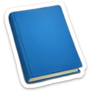 A blue book sticker