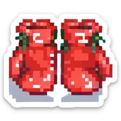 красные боксерские перчатки друг на друге с надписью "23", no background sticker