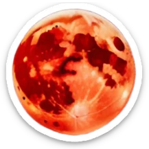 Edgy Black night sky with big Red vibrant neon-crimson-blood-moon Aesthetic scene scenery full picture  sticker