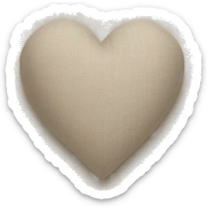 A heart in a soft beige tone, with a light texture of linen or natural fabric. This heart would give the impression of softness and comfort, recalling the cocooning and warm spirit. sticker