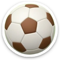 A football resting on the grass of a soccer field, with goalposts and field markings in the background. The scene highlights the ball's position at the center of the action, emphasizing the competitive atmosphere and readiness for play. sticker