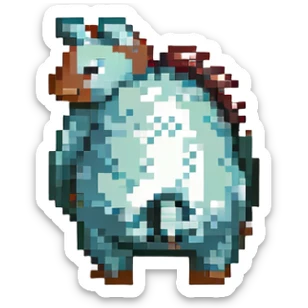 cartoon animal turning around to show its butt, cute and humorous, pixelated and non-explicit sticker